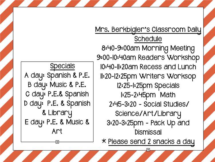 our Class Schedule